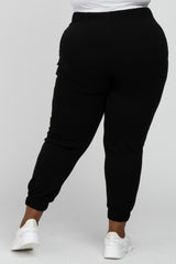 Black Soft Drawstring Plus Sweatpants