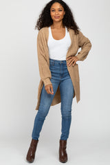 Mocha Mixed Knit Chunky Cardigan