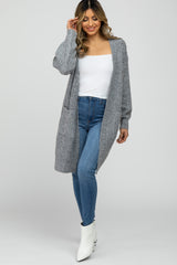 Grey Mixed Knit Chunky Cardigan