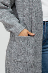 Grey Mixed Knit Chunky Cardigan