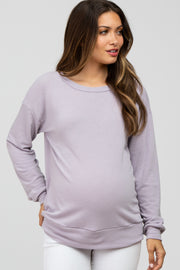 Lavender Basic Long Sleeve Maternity Top