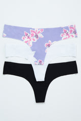 Multi-Color Lily Floral Seamless Thong Set