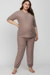 Mocha Jogger Maternity Plus Lounge Set