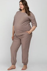 Mocha Jogger Maternity Plus Lounge Set