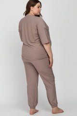 Mocha Jogger Maternity Plus Lounge Set