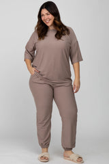 Mocha Jogger Maternity Plus Lounge Set