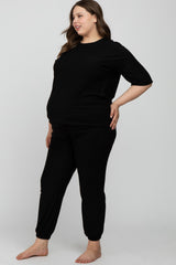 Black Jogger Maternity Plus Lounge Set