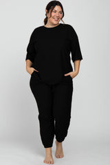 Black Jogger Maternity Plus Lounge Set