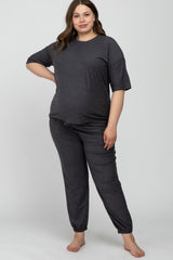 Charcoal Jogger Maternity Plus Lounge Set