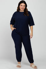 Navy Jogger Plus Size Lounge Set