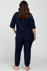 Navy Jogger Plus Size Lounge Set