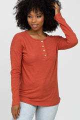 Rust Slub Knit Maternity Top