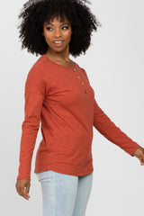 Rust Slub Knit Maternity Top