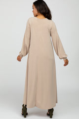 Mocha Basic Long Sleeve Maxi Dress