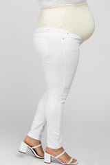 White Basic Skinny Maternity Plus Jeans