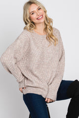 Pink Soft Brushed Ribbed Sweater