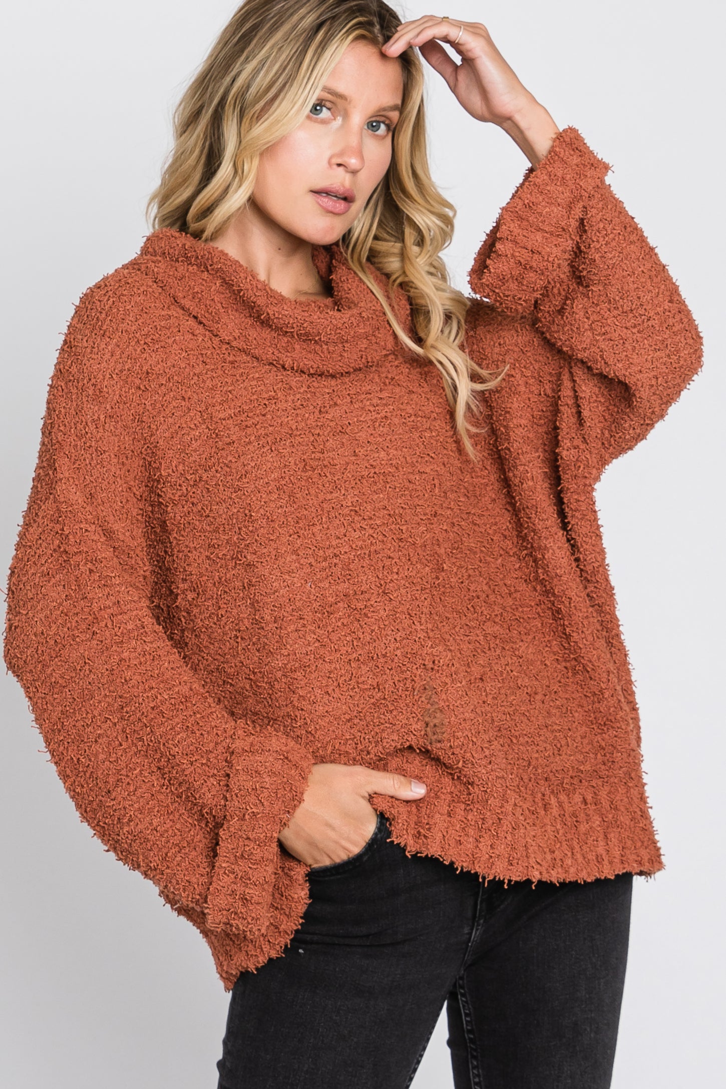 Camel cowl sales neck sweater