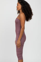 Mauve One Shoulder Fitted Dress