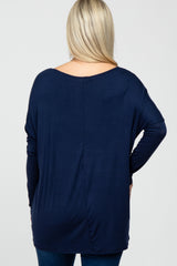 Navy Dolman Sleeve Maternity Tunic Top