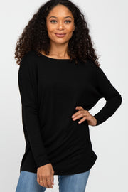 Black Dolman Sleeve Tunic Top