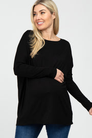 Black Dolman Sleeve Maternity Tunic Top