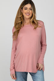 Pink Dolman Sleeve Maternity Tunic Top