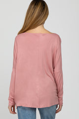 Pink Dolman Sleeve Maternity Tunic Top