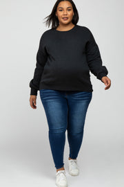 Charcoal Pocketed Plus Maternity Sweatshirt