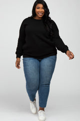 Black Pocketed Plus Sweatshirt