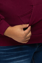 Burgundy Plus Maternity Hoodie