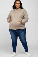 Taupe Plus Maternity Hoodie