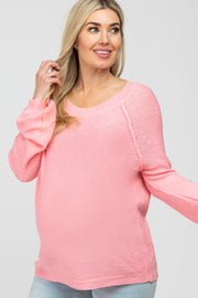 Pink Knit Lightweight Maternity Sweater