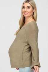 Olive Knit Lightweight Maternity Sweater