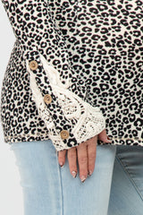 Ivory Animal Print Waffle Knit Maternity Top