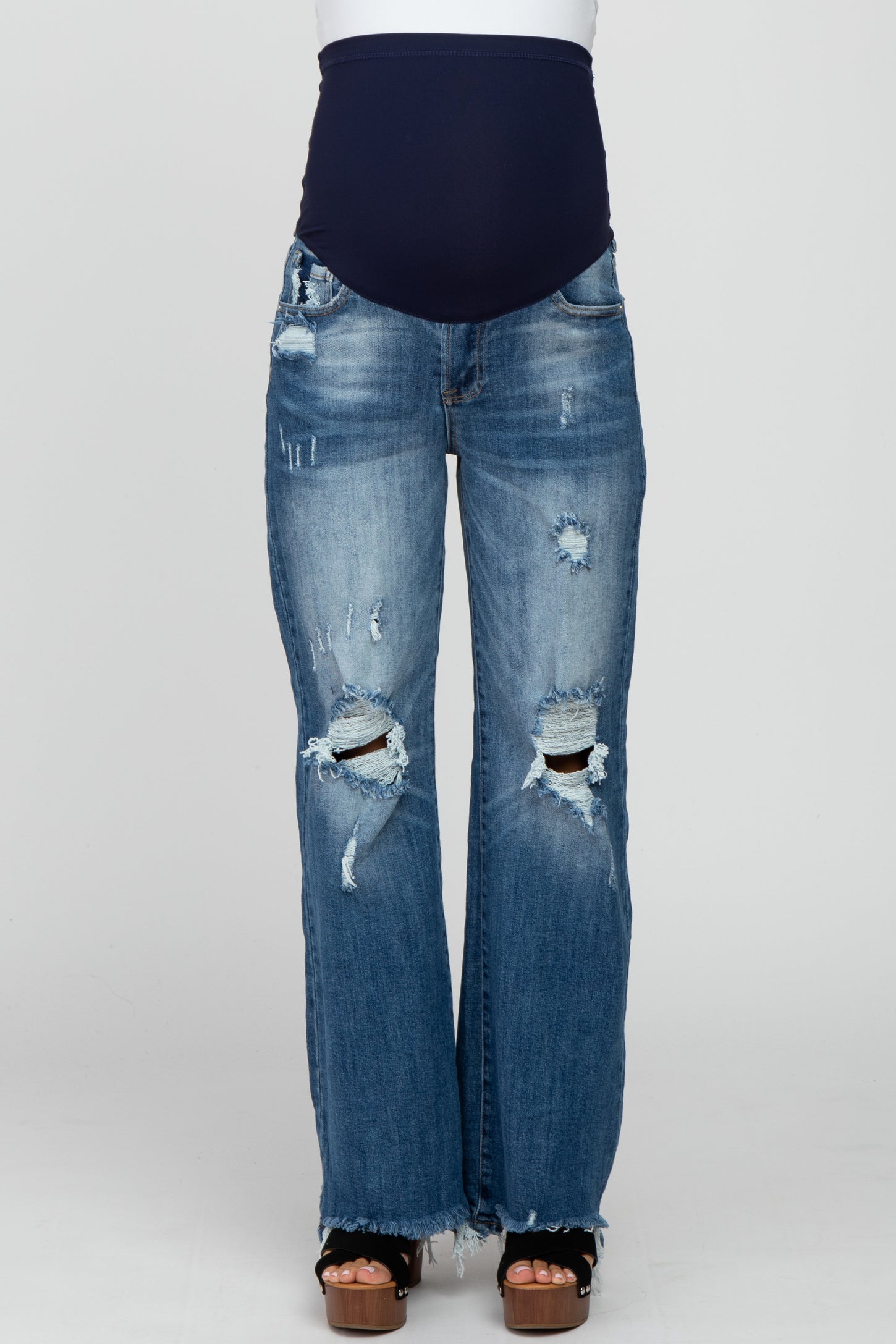 High-rise Bell Bottom Jeans With Heavy Distressing, Unique Boho Flare Tall  34 Inseam Pants -  Norway