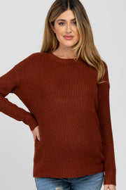 Rust Basic Maternity Sweater