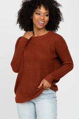 Rust Basic Maternity Sweater