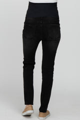 Black Distressed Maternity Skinny Jeans