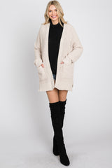 Beige Chunky Knit Cardigan