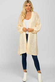 Cream Open Knit Cardigan Sweater