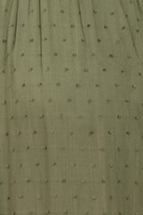 Olive Swiss Dot Smocked Long Sleeve Maternity Dress