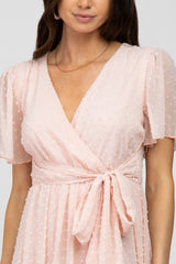 Light Pink Swiss Cot Chiffon Maxi Dress