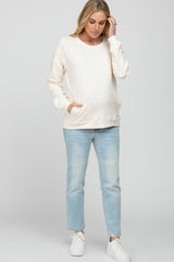 Ivory Long Sleeve Side Pocket Maternity Sweatshirt