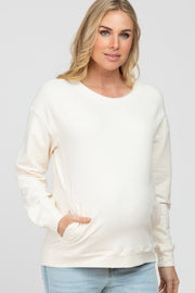 Ivory Long Sleeve Side Pocket Maternity Sweatshirt