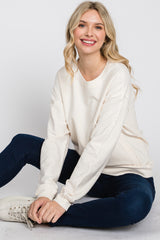 Ivory Long Sleeve Side Pocket Sweatshirt