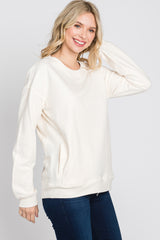 Ivory Long Sleeve Side Pocket Sweatshirt