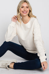 Ivory Long Sleeve Side Pocket Sweatshirt