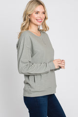 Grey Long Sleeve Side Pocket Sweatshirt