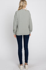 Grey Long Sleeve Side Pocket Sweatshirt