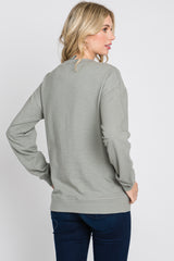 Grey Long Sleeve Side Pocket Sweatshirt